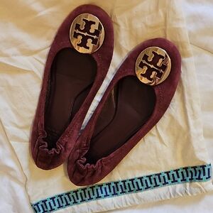 Tory Burch Burgundy Ballet Flats